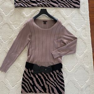 Gorgeous taupe sweater with matching scarf
